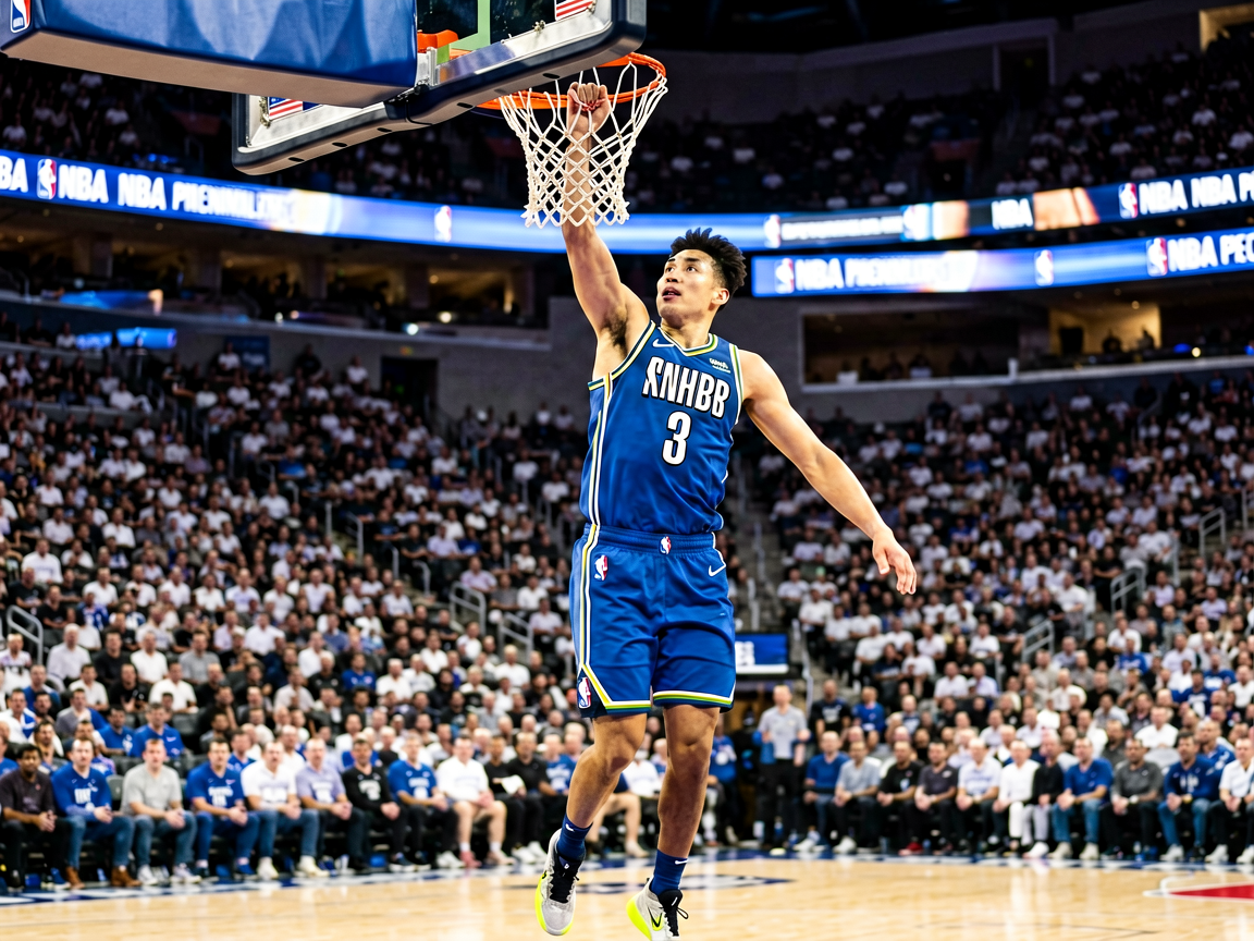 NBA比赛中球员完成精彩扣篮